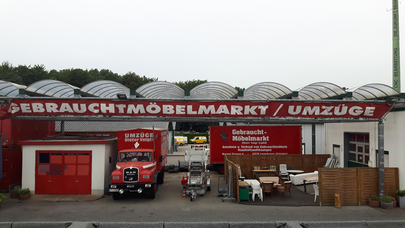 Betriebsgelände Bonner Straße 4 in Leverkusen-Opladen mit Gebrauchtmöbelmarkt